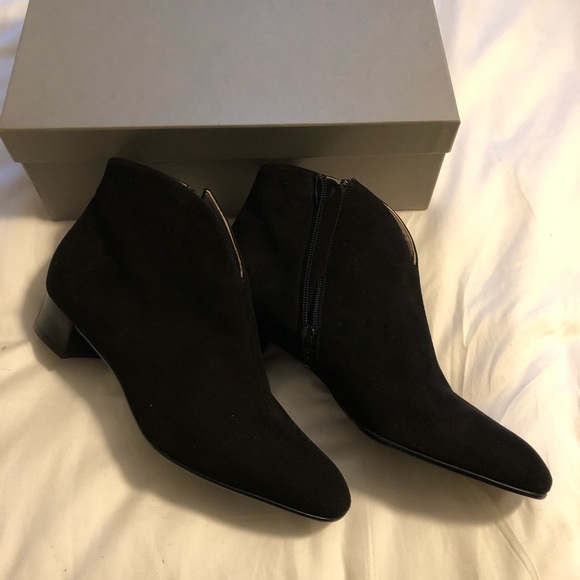 French Sole Shoes - NWB French Sole Black Suede Ankle Booties 8.5 Hand Made in Italy
